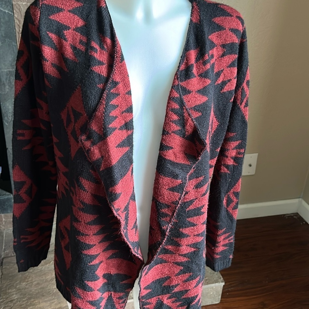 Adam Levine Aztec cardigan large women’s red black